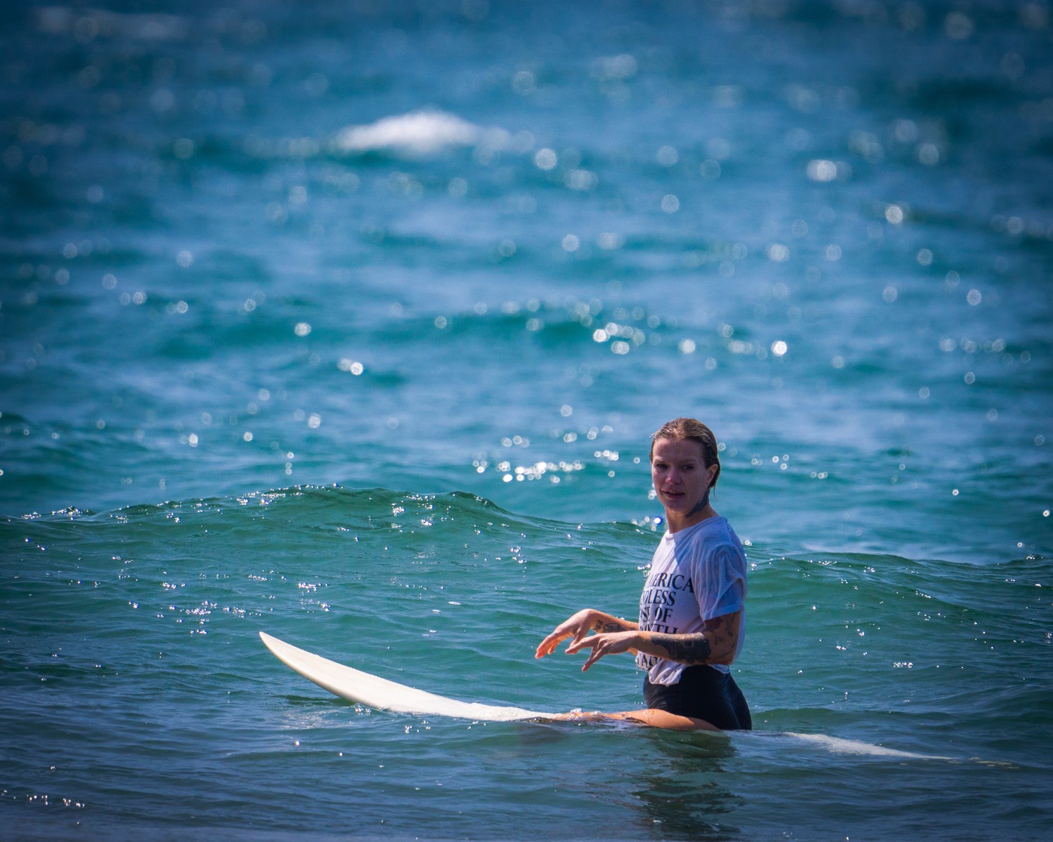 Surfer sitting in the lineup